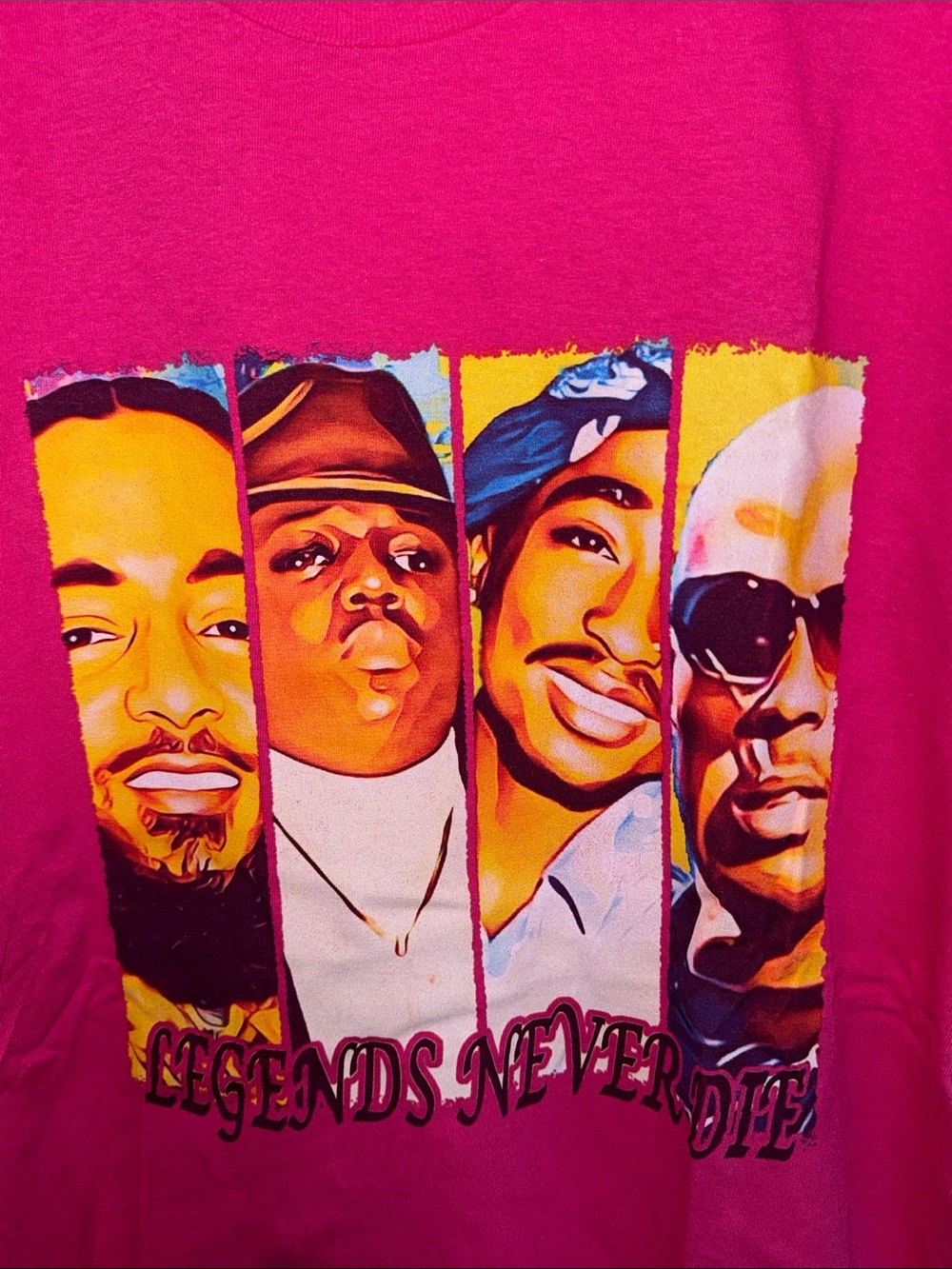 Men's Pink Graphic Tee - Legends Never Die - Picture 4 of 7